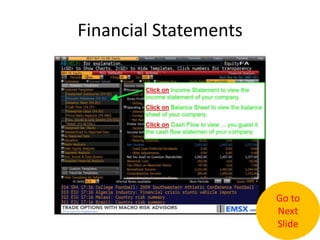 Bloomberg Computer Financial Bloomberg Tutorial Company Financial | PPTX
