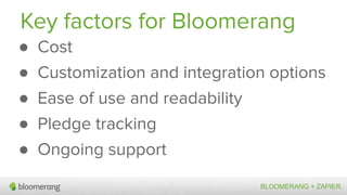 Bloomerang + Zapier Case Study: Advanced Moves Management with ...