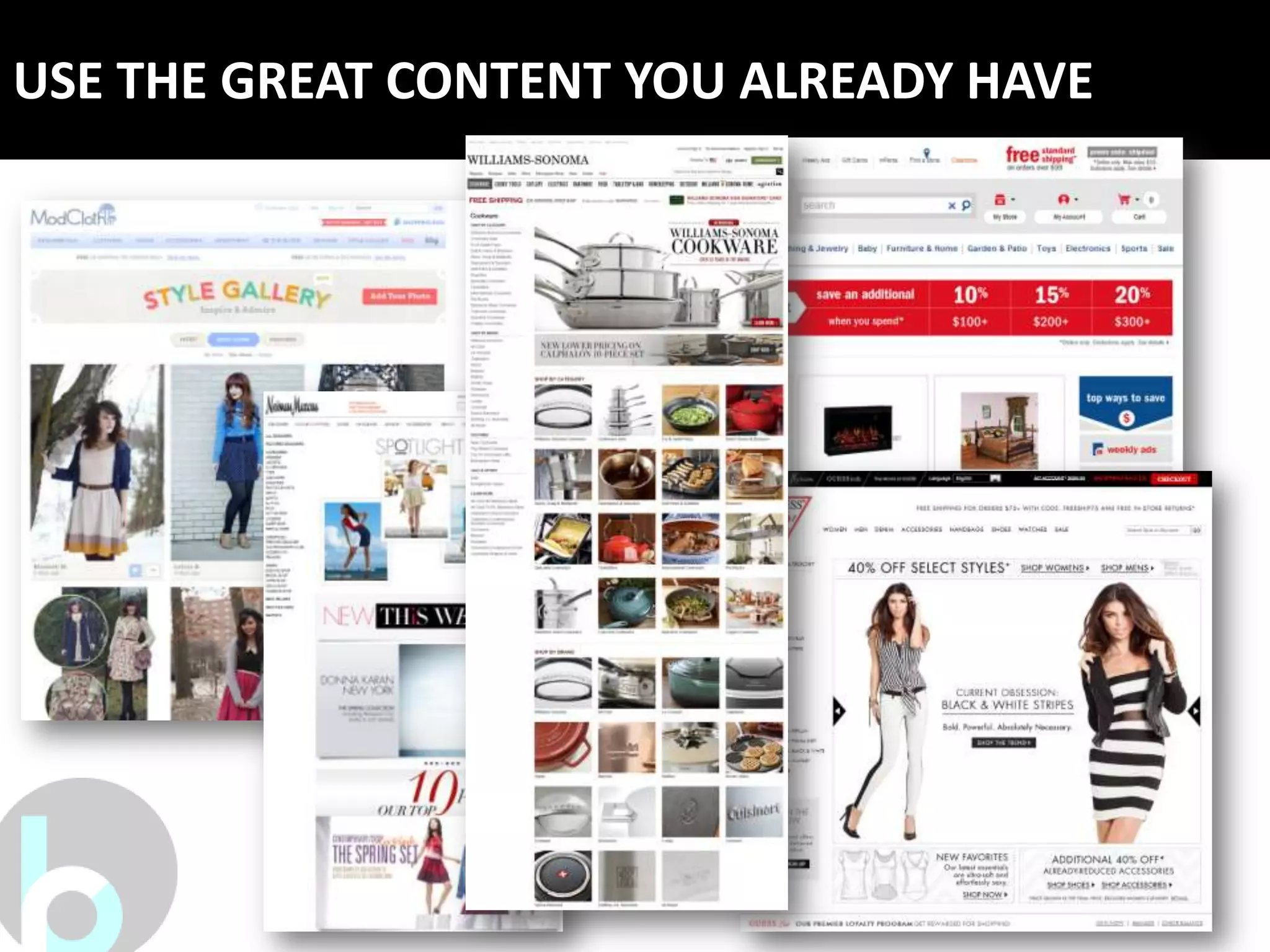 USE THE GREAT CONTENT YOU ALREADY HAVE
 