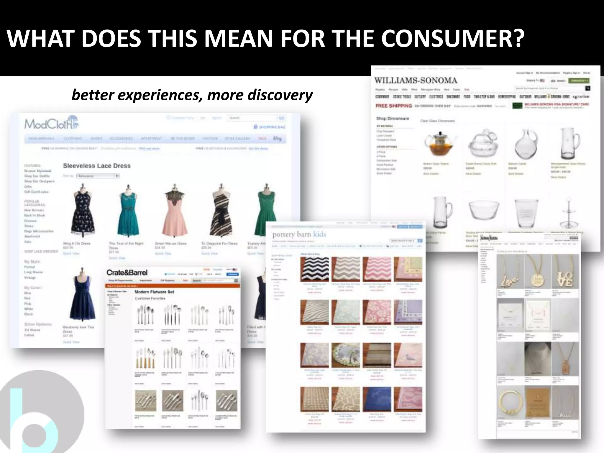 WHAT DOES THIS MEAN FOR THE CONSUMER?
    better experiences, more discovery
 