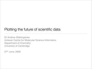Plotting the future of scientiﬁc data
Dr Andrew Walkingshaw
Unilever Centre for Molecular Science Informatics
Department of Chemistry
University of Cambridge

27th June, 2008
 