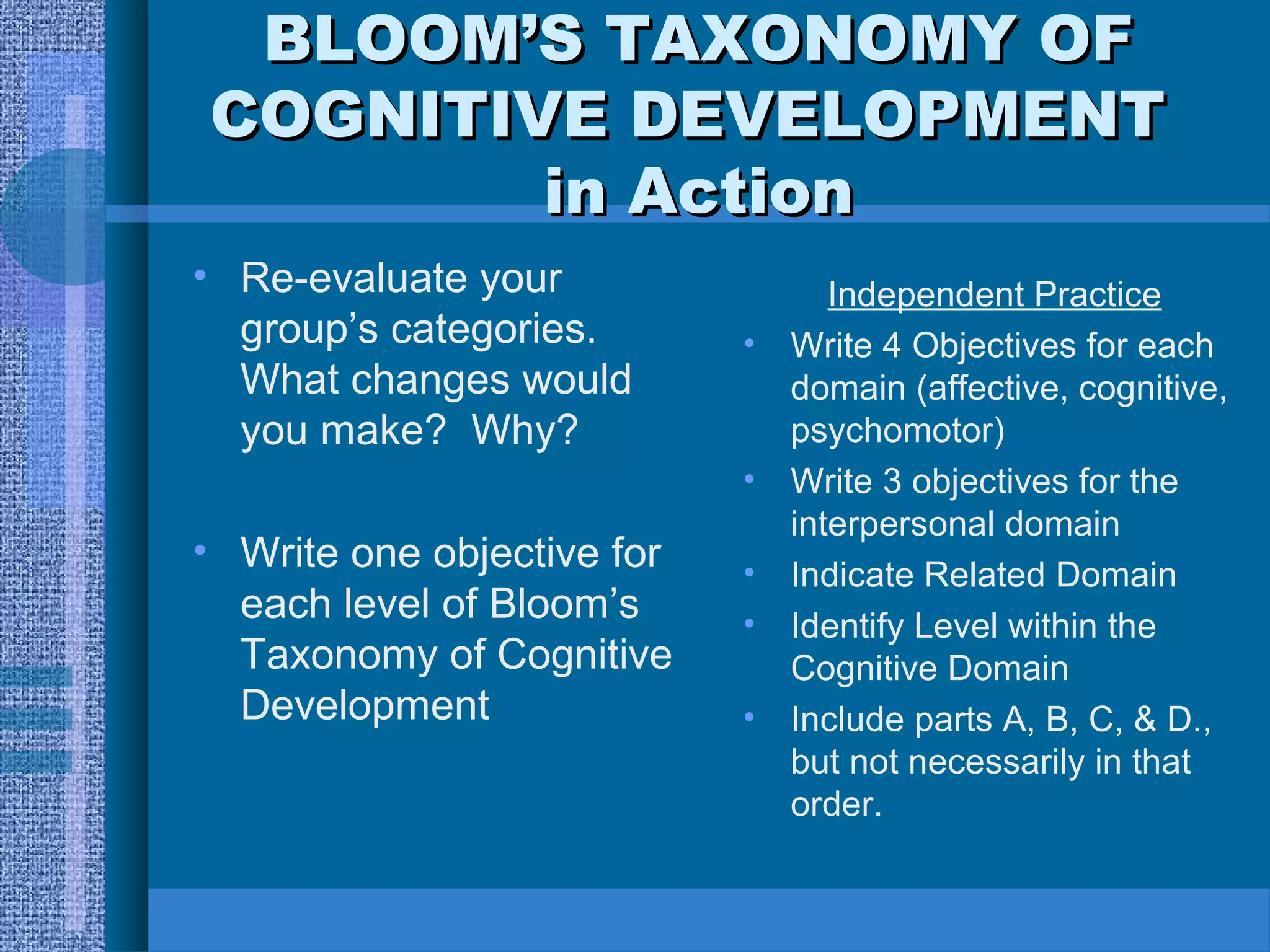 Bloom's revised taxonomy | PPT