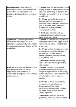 Bloom's taxonomy | PDF