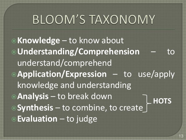 Bloom S Taxonomy With Example Bloom S Taxonomy With Example