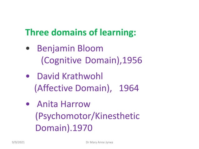 Blooms taxonomy cognitive domain. MAJ ppt | PPT