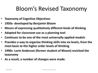 Blooms taxonomy cognitive domain. MAJ ppt | PDF