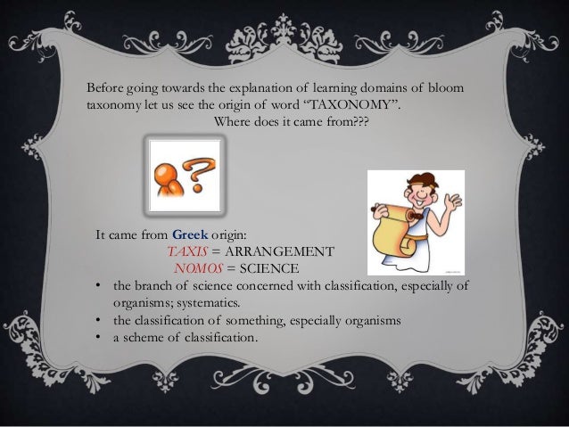Blooms taxonomy and learning domains