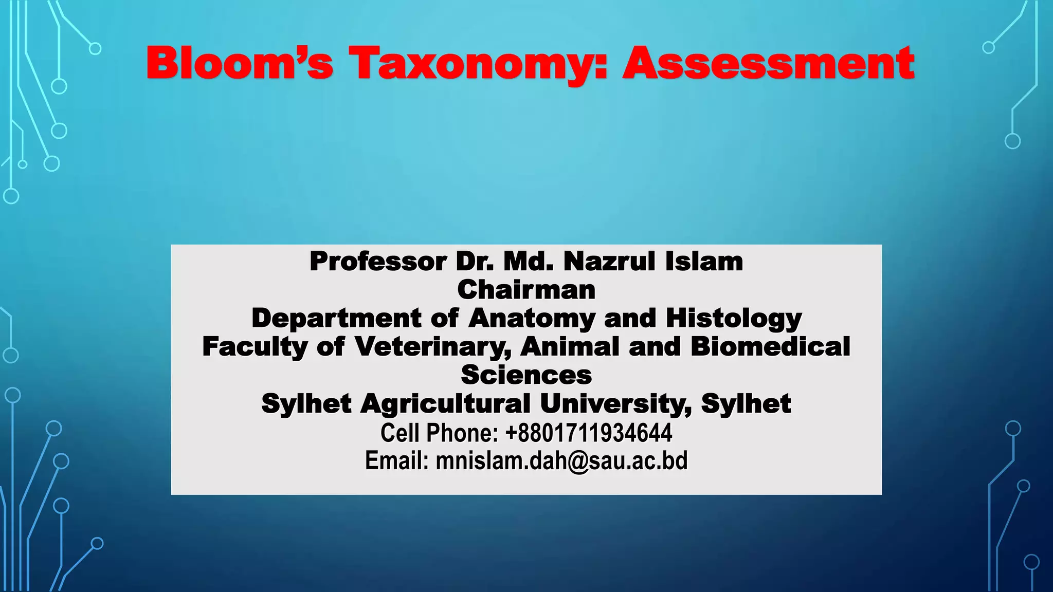 Bloom’s Taxonomy: Assessment | PPTX