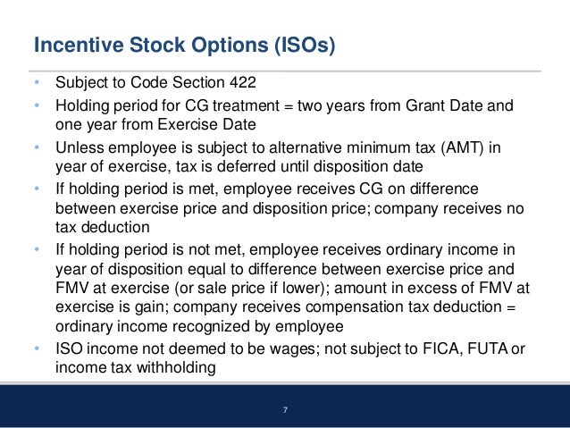 Incentive stock options tax withholding