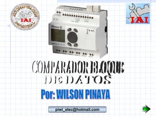 COMPARADOR BLOQUE  DE DATOS Por: WILSON PINAYA [email_address] 