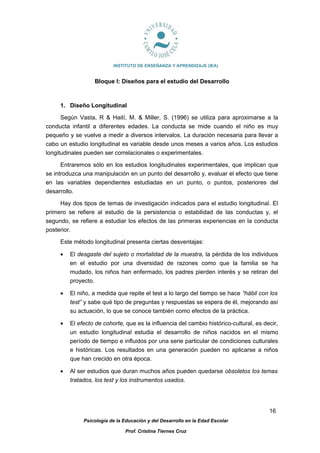 INSTITUTO DE ENSEÑANZA Y APRENDIZAJE (IEA)


                  Bloque I: Diseños para el estudio del Desarrollo



     1....
