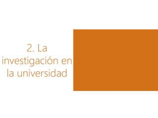 2. La
investigación en
la universidad
 