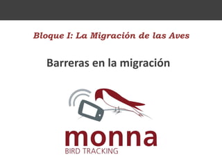 Bloque I: La Migración de las Aves
Barreras en la migración
 