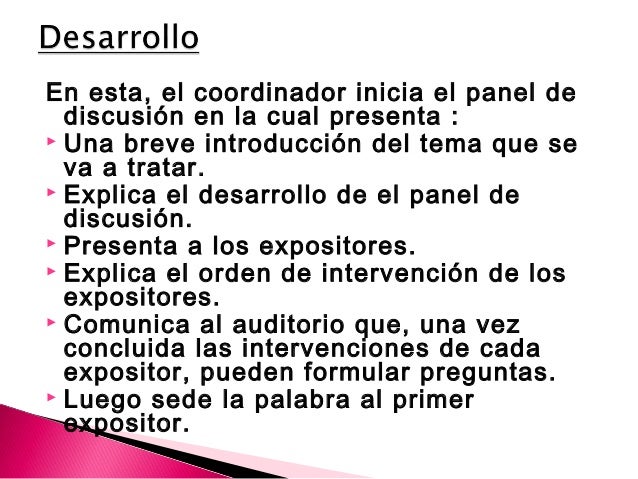 Bloque 2 El panel de discusión