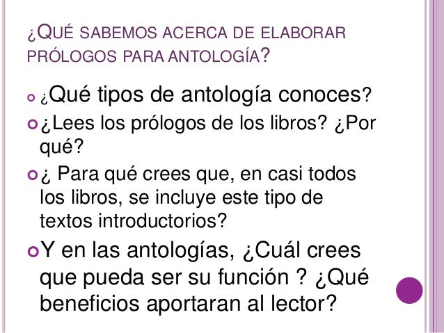 Bloque 2.3 Prólogos de antologías