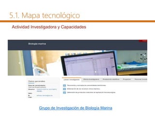 Actividad Investigadora y Capacidades
5.1. Mapa tecnológico
Grupo de Investigación de Biología Marina
 