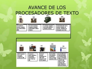 AVANCE DE LOS
PROCESADORES DE TEXTO
 