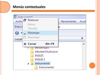 Menús contextuales 
