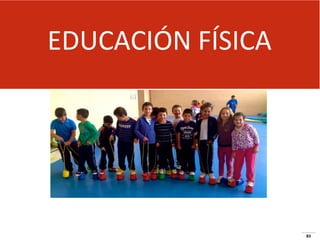 EDUCACIÓN FÍSICA
La Secretaría de Educación Pública (SEP) planteó que la Reforma Integral de la Educación Básica (RIEB) sería un elemento estratégico
que permitiría asumir los principales retos de la educación contemporánea dentro de este nivel educativo, iniciando con la generalización
durante el ciclo escolar 2009-2010 hacia los grados de primero y sexto, posteriormente se cubrieron en el ciclo escolar 2010-2011 los grados
de segundo y quinto, y finalmente en el ciclo escolar 2011-2012 con tercero y cuarto.

83

 