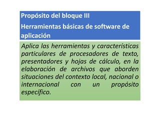 Bloque 3 tema 1 programas de aplicaicon palabra power point y excel | PPTX