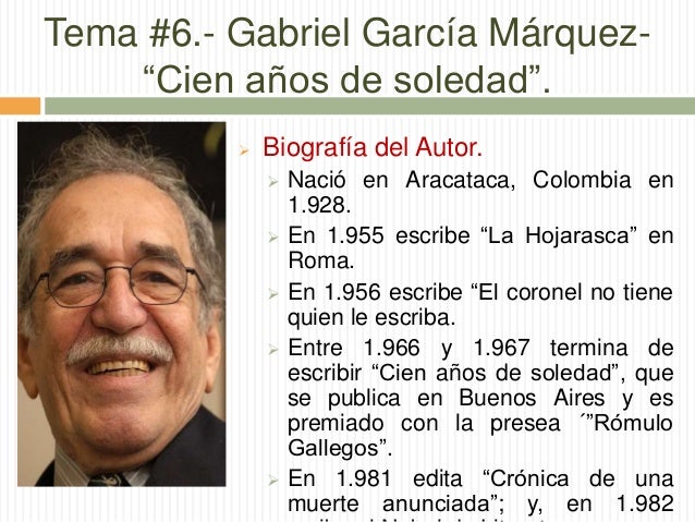Bloque 5. la literatura hispanoamericana (Gabriel García