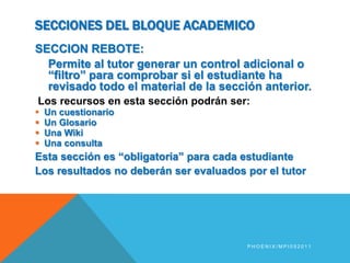 COMPROBACIÓN :síntesis, comparación y verificación SECCIONESPhoenix/MPI052011
