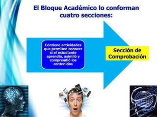 El Bloque Académico lo conforman cuatro secciones: