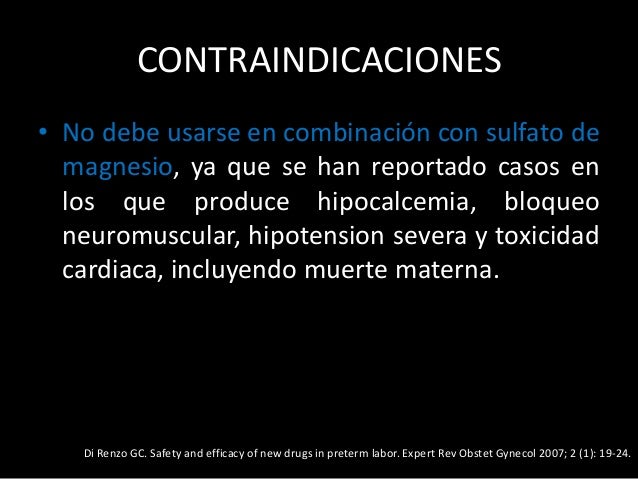 Nifedipino como uteroinhibidor Nifedipino como uteroinhibidor