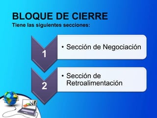 BLOQUE DE CIERRETiene las siguientes secciones: