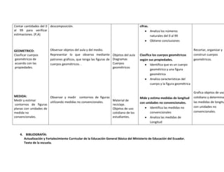 Bloque curricular de refuerzo