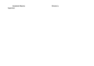 Estudiante Maestra   Director/a
Supervisor
 