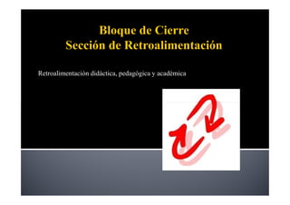 Retroalimentación didáctica, pedagógica y académica
 