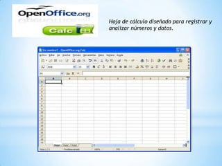 Hoja de cálculo diseñado para registrar y
analizar números y datos.
 