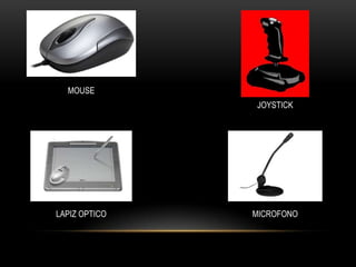 MOUSE
               JOYSTICK




LAPIZ OPTICO   MICROFONO
 