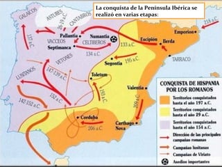 La conquista de la Península Ibérica se
realizó en varias etapas:
 
