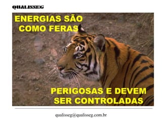 qualisseg@qualisseg.com.br
ENERGIAS SÃO
COMO FERAS
PERIGOSAS E DEVEM
SER CONTROLADAS
 