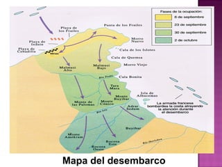 Mapa del desembarco
 