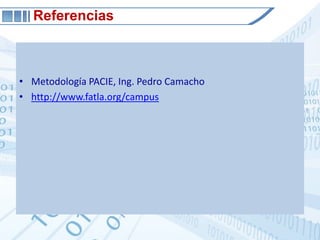 Metodología PACIE, Ing. Pedro Camacho http://www.fatla.org/campusReferencias