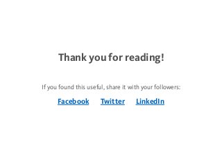 Thank you for reading!
Facebook Twitter LinkedIn
If you found this useful, share it with your followers:
 