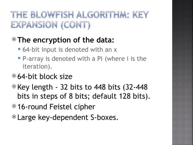 CONCEPT FOR Blow Fish ALGORITHM IN CRYPTOGRAPHY | PPT