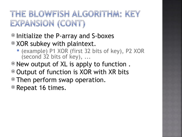 CONCEPT FOR Blow Fish ALGORITHM IN CRYPTOGRAPHY | PPT
