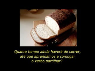 Quanto tempo ainda haverá de correr, até que aprendamos a conjugar o verbo partilhar?  