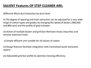 Step Cleaner Blow room machinery by aqsa khan | PPTX