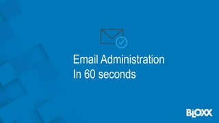 Email Administration
In 60 seconds
 