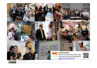 Vielen Dank!
Bitte zitieren als:
Cogneon GmbH: <Titel der Präsentation>, <Datum der Präsentation>. URL: cogneon.de.
Zum Download:
Bericht zum Benchlearning Projekt
Internes Community Management
http://bit.ly/blp15Bericht
Zum Download:
Bericht zum Benchlearning Projekt
Internes Community Management
http://bit.ly/blp15Bericht
 