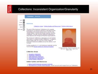 Collections: Inconsistent Organization/Granularity 