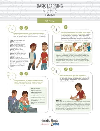- 24 -
BASIC LEARNING
RIGHTS
ENGLISH
In order to prevent Chikungunya, I will follow
these recommendations: First, I will e...