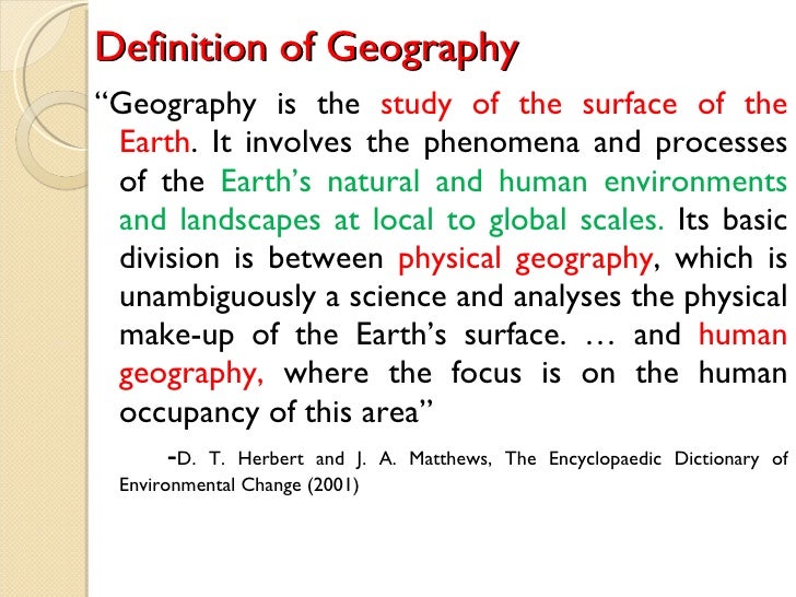 GeographyProblems and Prospects