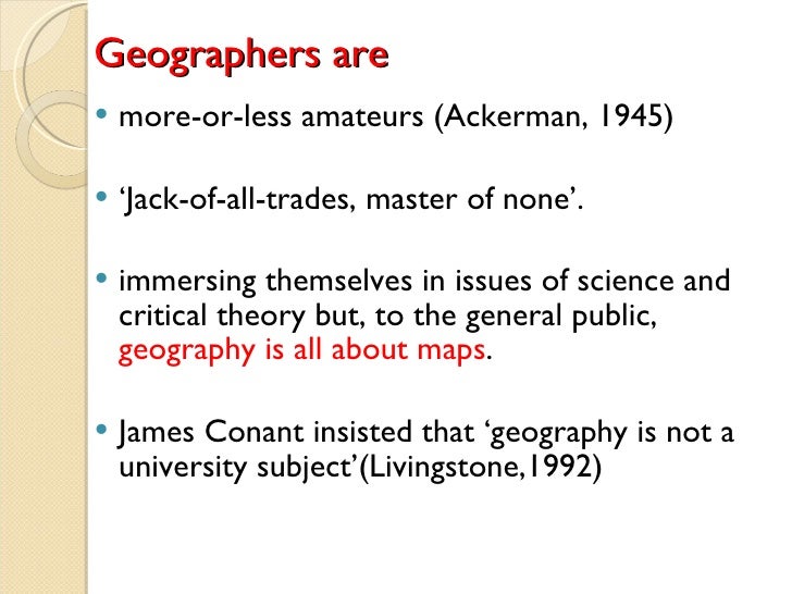 GeographyProblems and Prospects