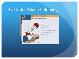Prüfen, Rufen, Drücken
Praxis der Wiederbelebung
 